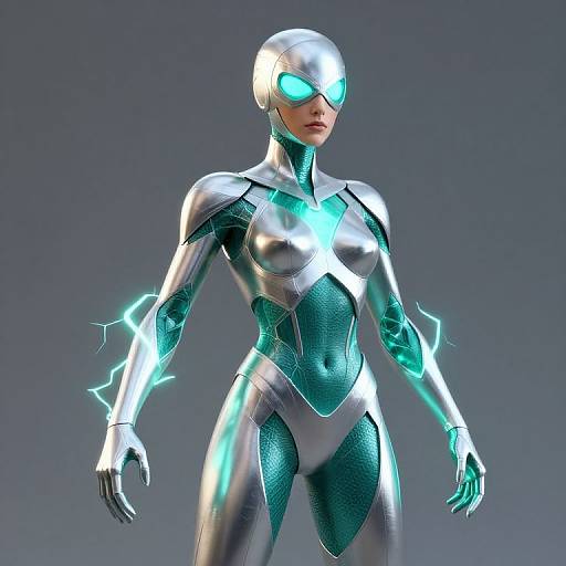 Teal Dr. Manhattan with Lightning