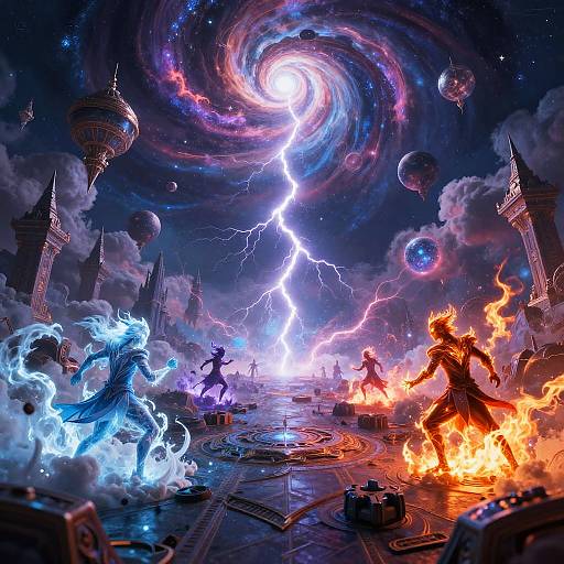 Astral Mage Battle with Elemental Spells