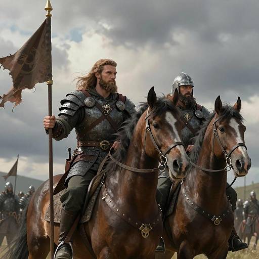Epic Viking Warriors on Horseback
