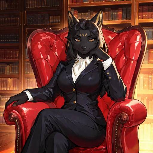 Confident Woman in Surreal Library Setting
