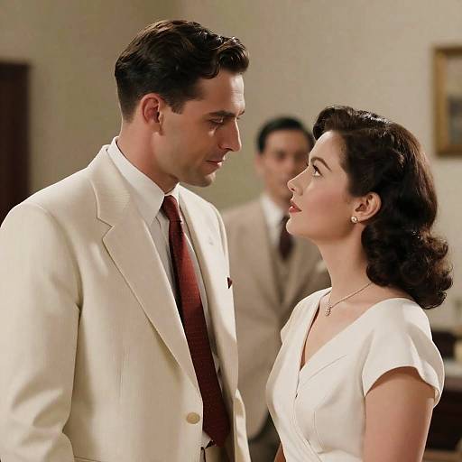Romantic 1940s Couple in Soft Colors