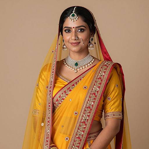 Elegant Haldi Bride in Yellow Attire