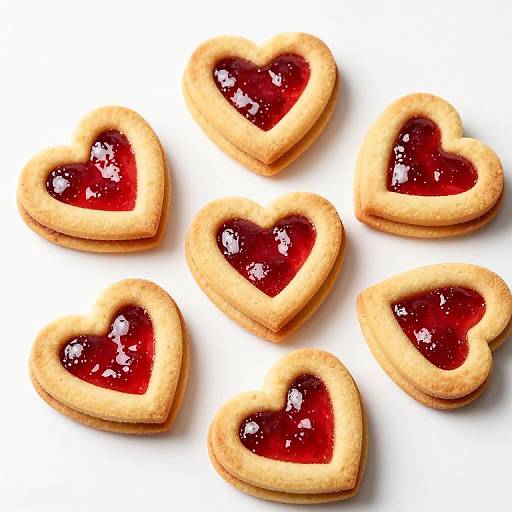 Golden Linzer Cookie Hearts with Jam