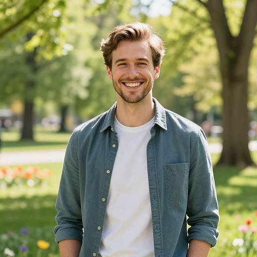 Warm Smile in Sunlit Park