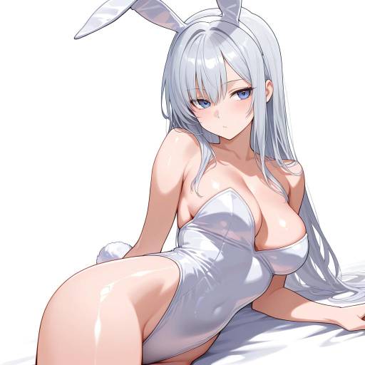Alluring Playboy Bunny with Silver Hair Alluring Playboy Bunny with Silver Hair
