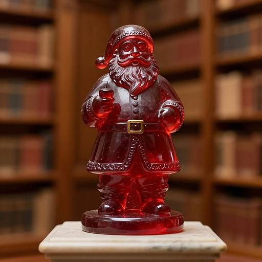 Photorealistic Translucent Ruby Santa