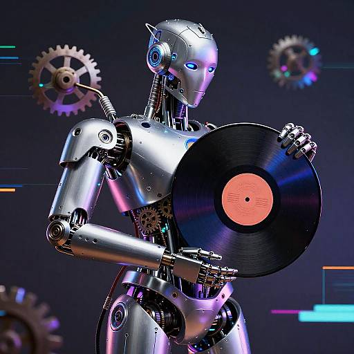 Sleek Android Vinyl Album Cover