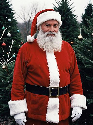 Festive Santa Claus Outdoors Portrait