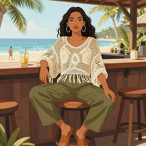 Bohemian Beach Style Pear-Shaped Woman