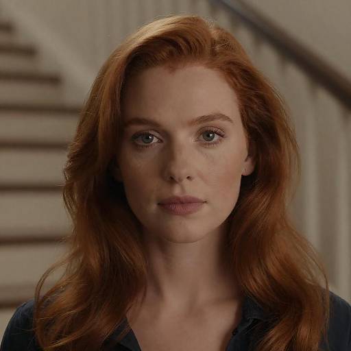 Portrait of Woman with Wavy Red Hair