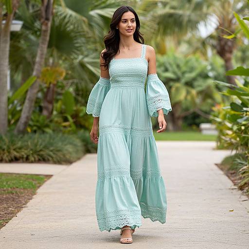 Serene Seafoam Maxi Dress Walk
