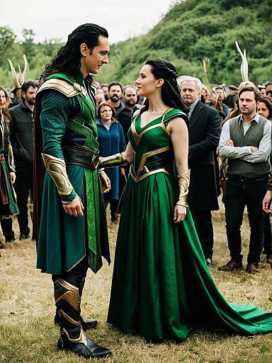 Loki and Woman in Green Costume