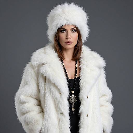 Woman in Eskimo Fur Costume