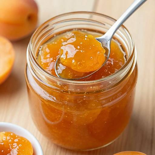 Golden Apricot Jam in Glass Jar