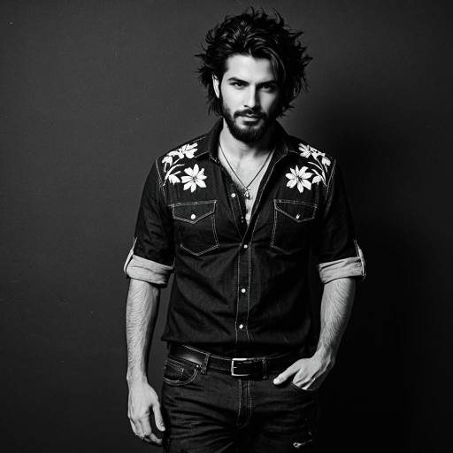 Portrait of Man in Dark Casual Shirt