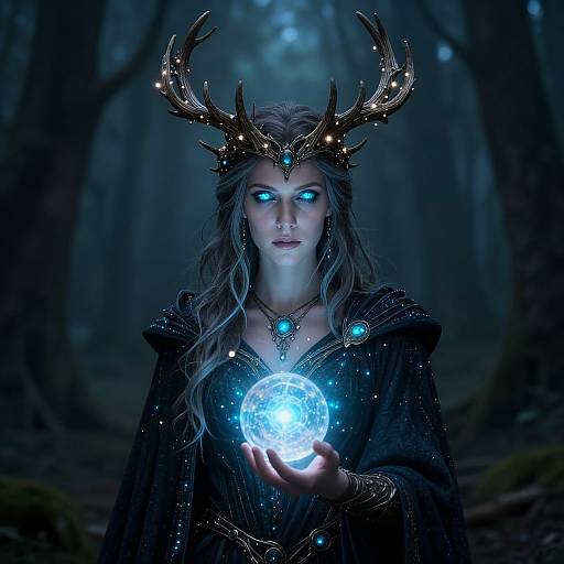 Photorealistic 3D Druid Woman Portrait