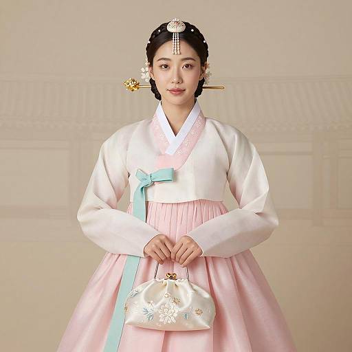 Elegance of Traditional Korean Hanbok Portrait