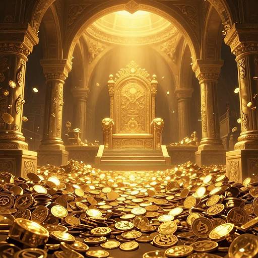 Fantasy Cave Filled with Treasure