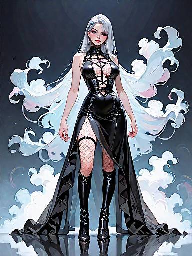 Edgy Elegance in Dark Fantasy Night