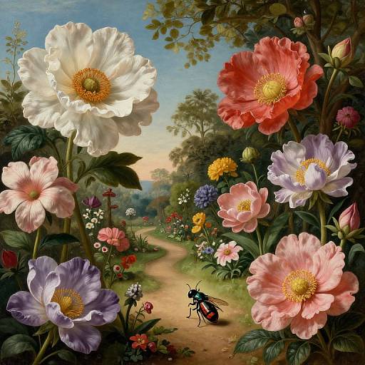 Dutch Golden Age Microscopic Garden