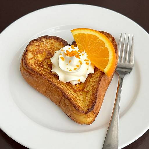 Heart-Shaped Golden French Toast