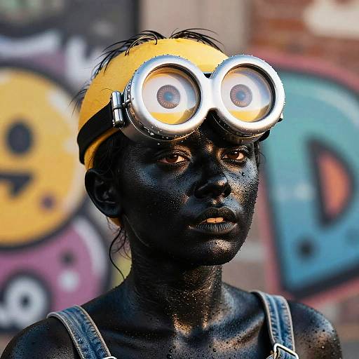 Seamless Black Makeup Minion Transformation