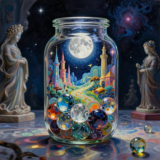 Mythical Nightscape in Vivid Detail