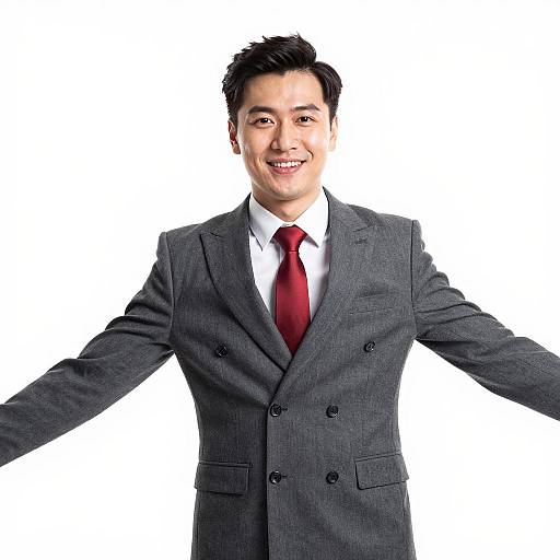 Confident Man in Gray Suit Portrait