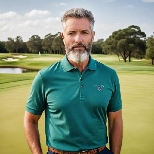 Mature man in golf attire on course