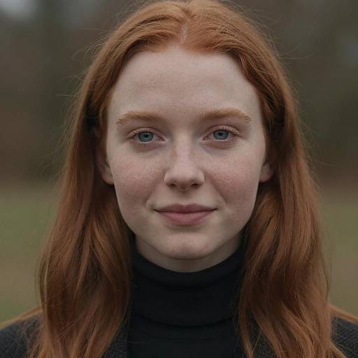 Close-up Portrait of Young Red-haired Woman