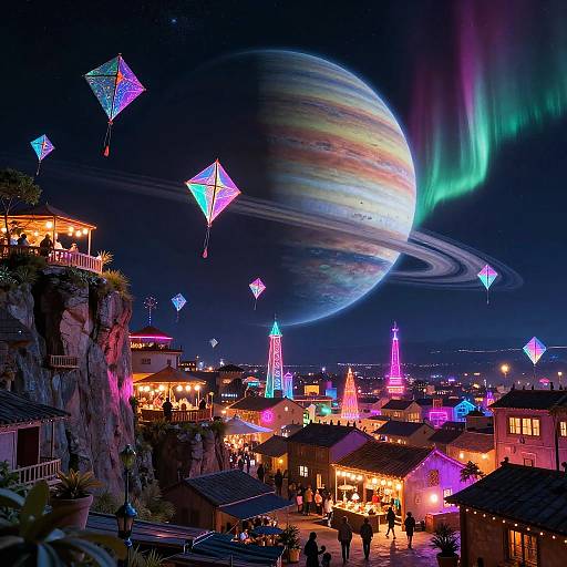 Nocturnal Neon Bazaar on Exoplanet