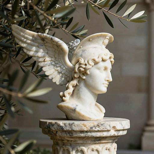 Hermes Winged Helmet on Pedestal