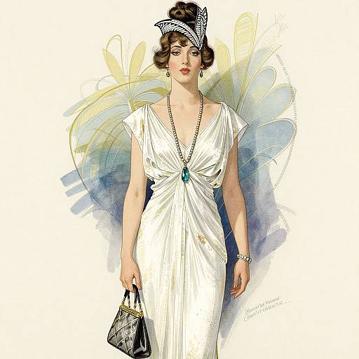 Art Deco Elegance Woman Illustration