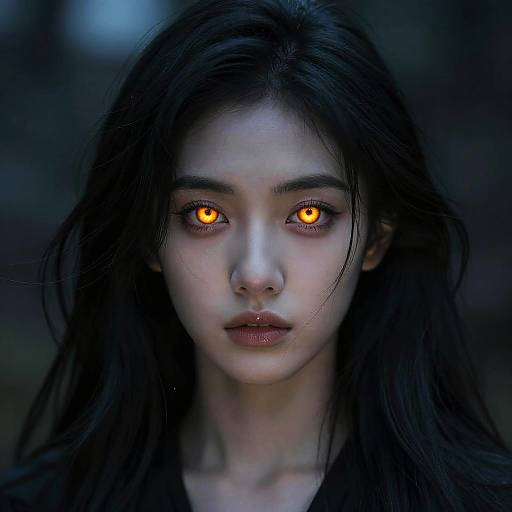 Mysterious Woman with Glowing Eyes