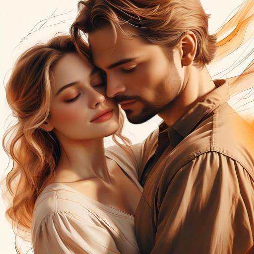 Tender Embrace in Digital Sketch Style