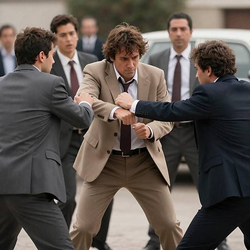 Fiesta: Chaotic Five-Men Suit Brawl Scene