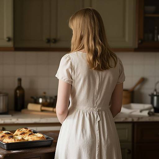 Victorian Style Woman Baking in Cyberspace