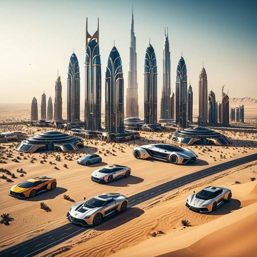 Futuristic Luxury City in Desert with Modern Skyscrapers