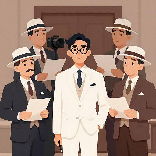1930s Style Men in Digital Illustration
