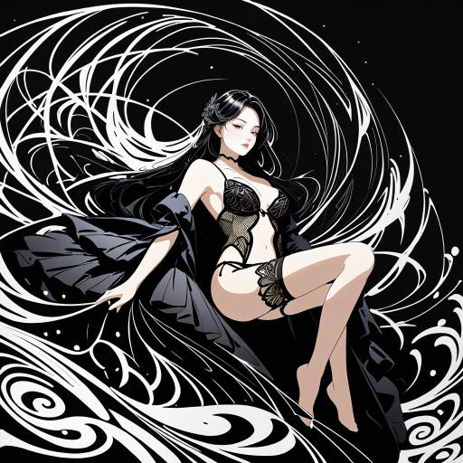 Elegant Silhouette of a Woman in Lingerie Elegant Silhouette of a Woman in Lingerie