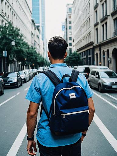 Urban Man in Blue Shirt