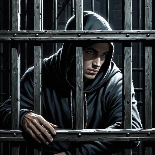 Prisoner Peeking Through Bars