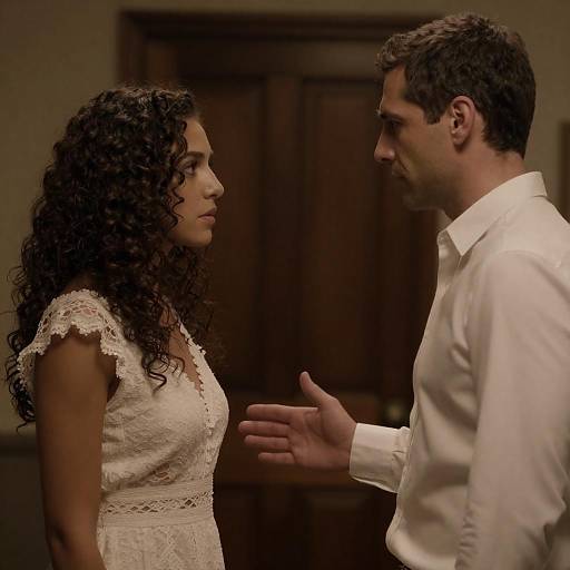 Tense Encounter in Warm Dim Light