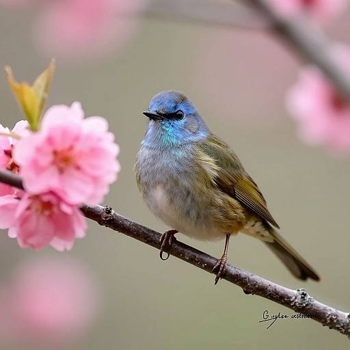 Iridescent Animal with Pink Flower