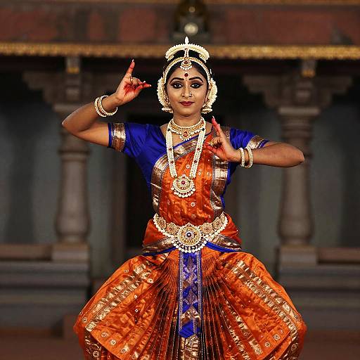 Bharatanatyam Dancer in Traditional Elegance