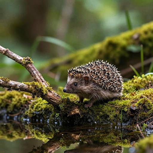 Serene Russet Hedgehog in Lush Forest