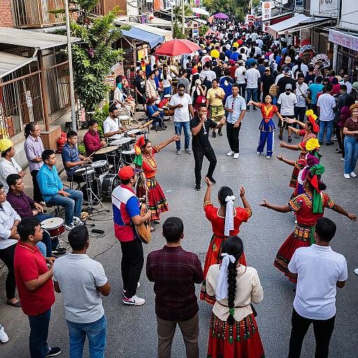 Vibrant Cultural Festival Street Scene