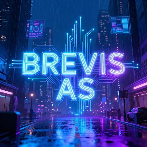 Futuristic Brevis Neon Microchip Design