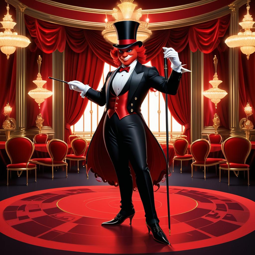 Charming Red-Skinned Demon in Tuxedo