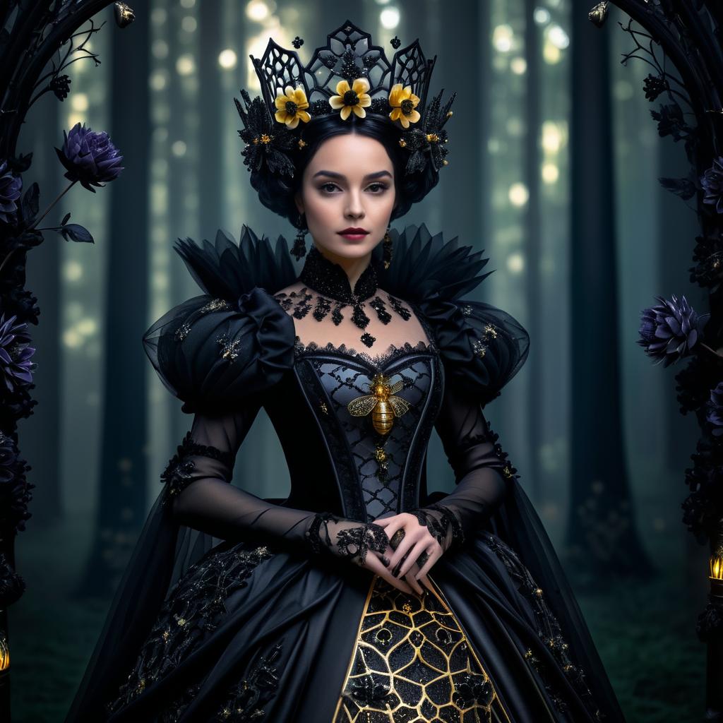 Elegant Gothic Queen Bee Portrait